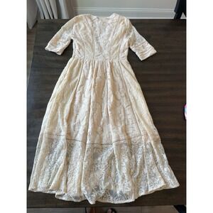 Free People Mountain Laurel Lace Dress In Cream Sz 2